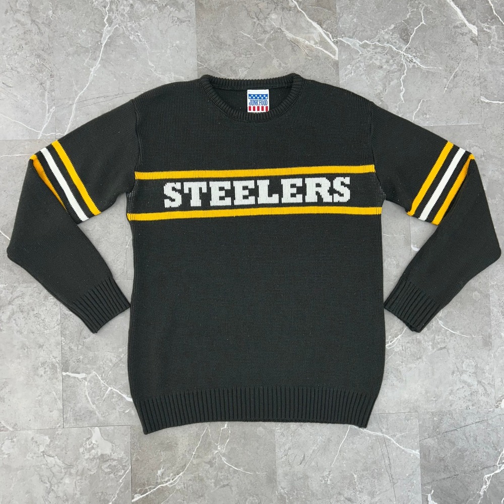 Pittsburgh Steelers Knit Sweater Mens XL Pullover Crewneck Junk Food NFL